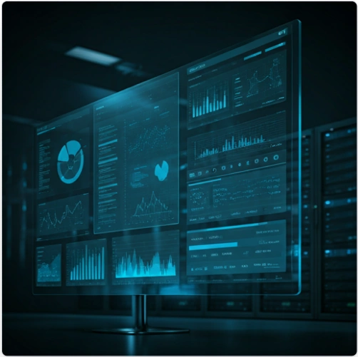Digital dashboard with network data visualisations